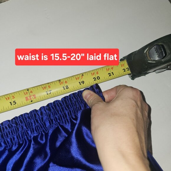 80s Mens Blue Satin Shiny Athletic Shorts 3 In Inseam Sz M/L Made USA Retro - Picture 6 of 9